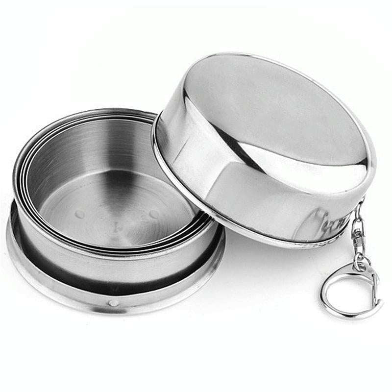Stainless Steel Camping Folding Cup Traveling Outdoor Camping Hiking Mug Portable Collapsible Cup...