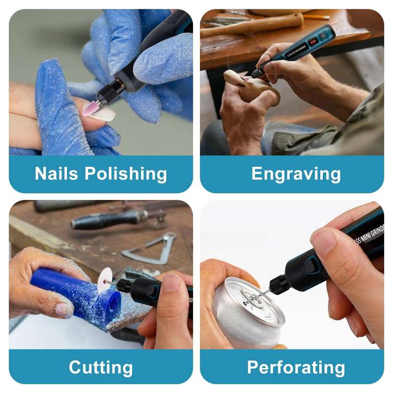 55-in-1 Rechargable Mini Electric Grinder Kit 3-speed Adjustable Miniature Electric Drill Manicur...