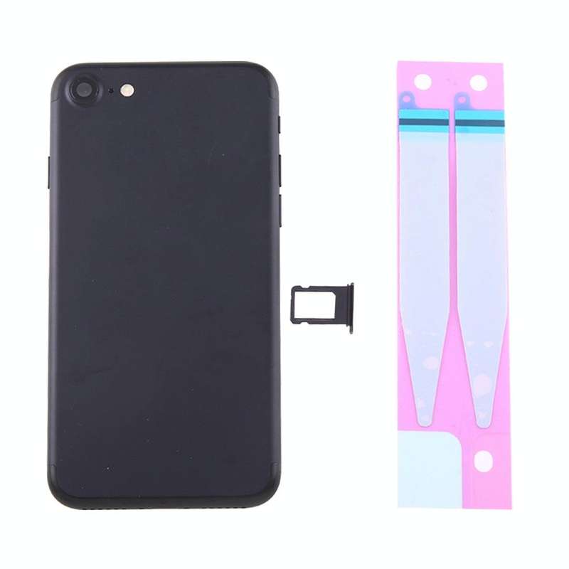 Battery Back Cover Assembly with Card Tray for iPhone 7 (Black)