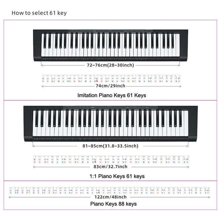 Children Beginner Piano Keyboard Color Stickers Musical Instrument Accessories, Style: Piano Keys...