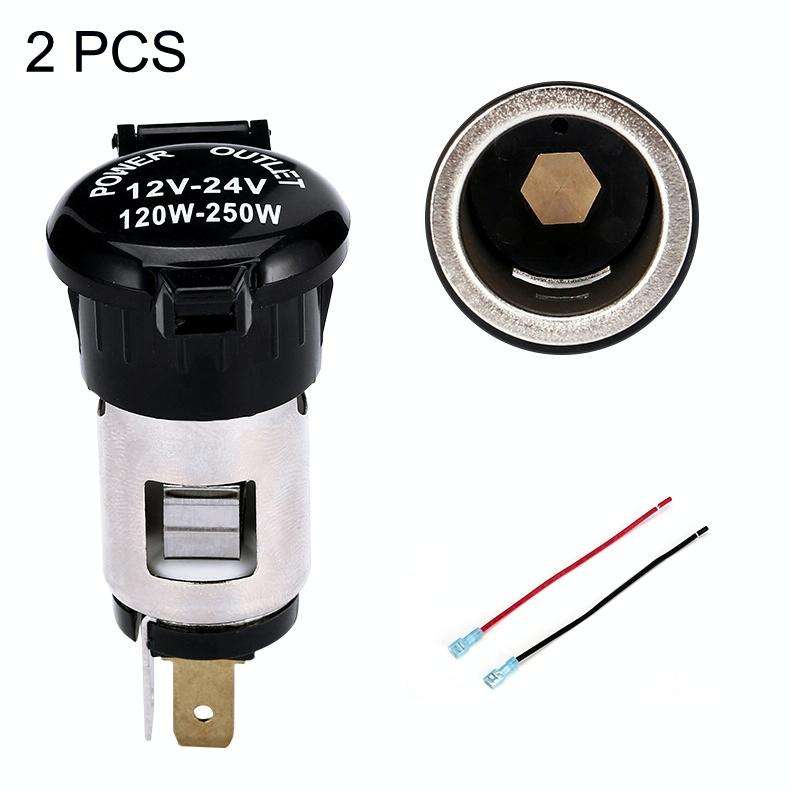 2 PCS Car Modified Cigarette Lighter Car Charging Power Socket No Cigarette Type (with 15cm Line)