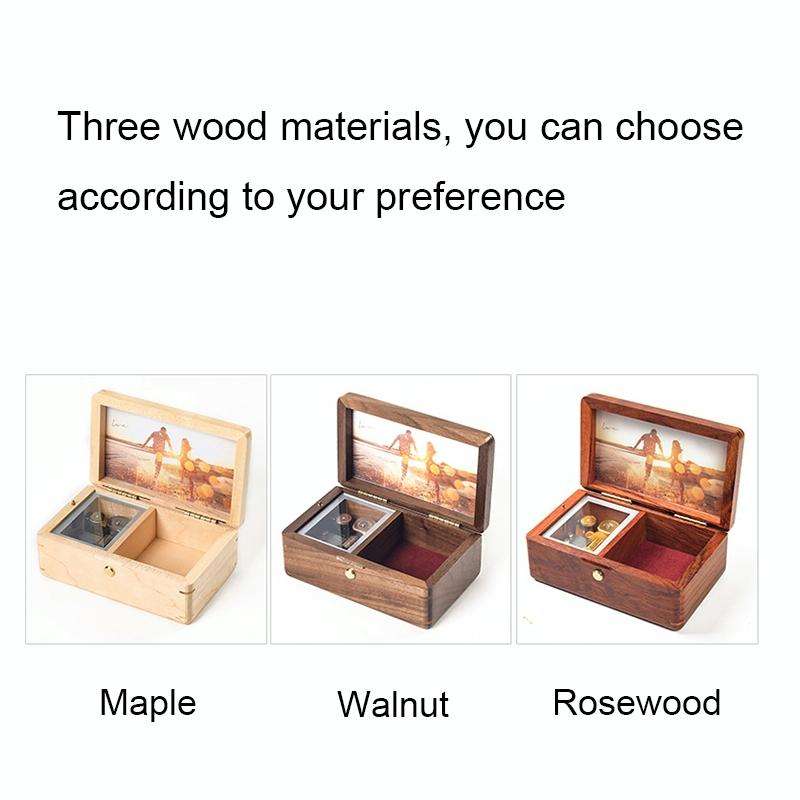 Wooden Jewelry Storage Music Box with Photo Frame Function, Spec: Walnut