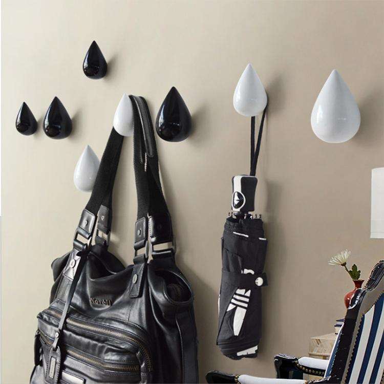 Creative Water Droplets Wall Hooks Home Decoration Resin Mural 3D Coat Hook Single Hooks Wall Han...