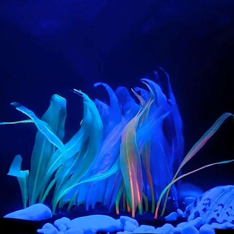 Aquarium Fish Tank Decoration Landscape Silicone Simulation Coral Artificial Kelp Landscape Decor...