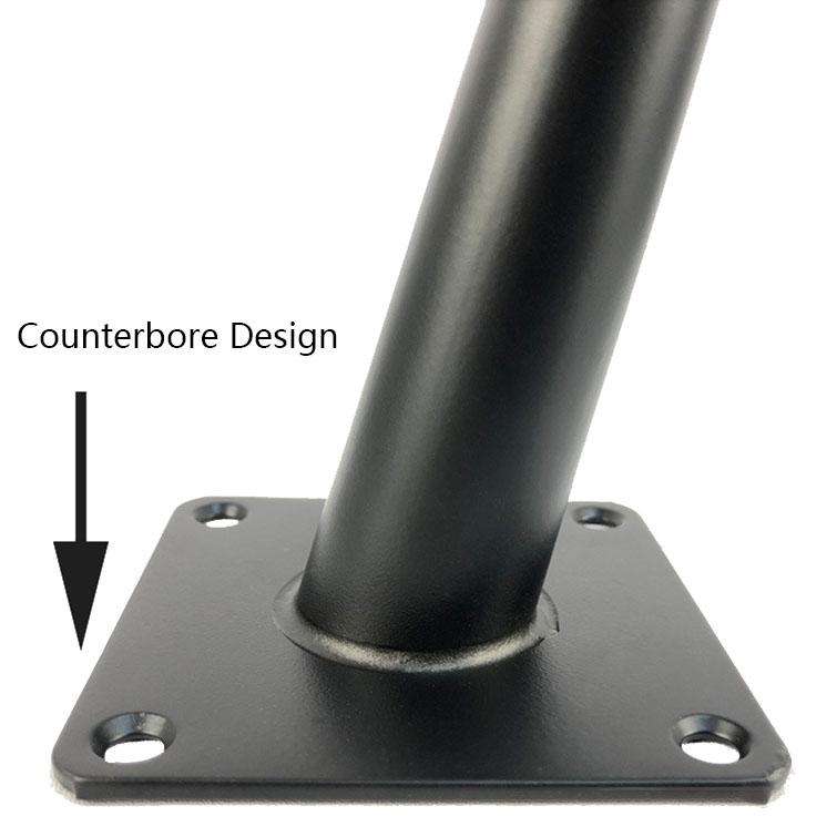 LH-ZT-0001 Cone Round Tube Furniture Support Legs, Style: Oblique Cone Height 10cm(Matte Black)