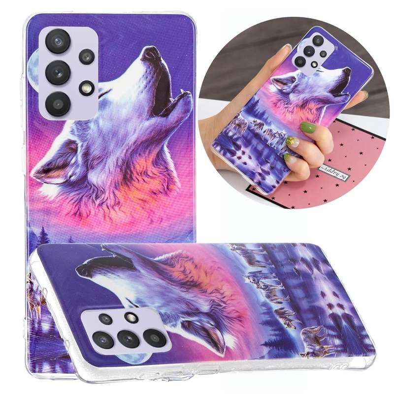 For Samsung Galaxy A32 5G Luminous TPU Mobile Phone Protective Case(Seven Wolves)