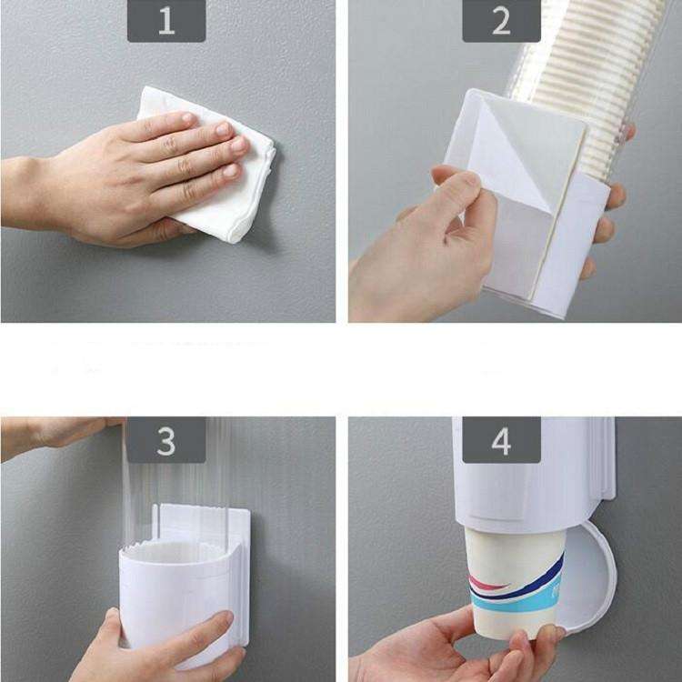 Household Disposable Cup Holder Wall-mounted Rack Convenient Dustproof Automatic Cup Taker, Speci...