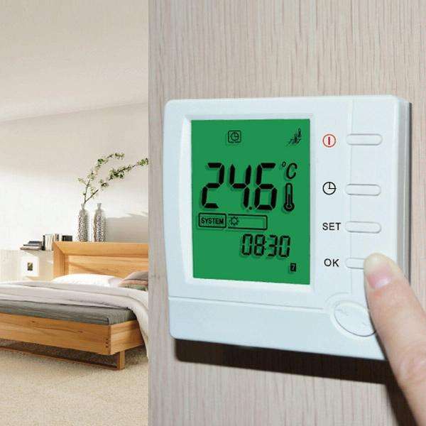 Electric Floor Heating System LCD Display Programmable Room Thermostat(Black)