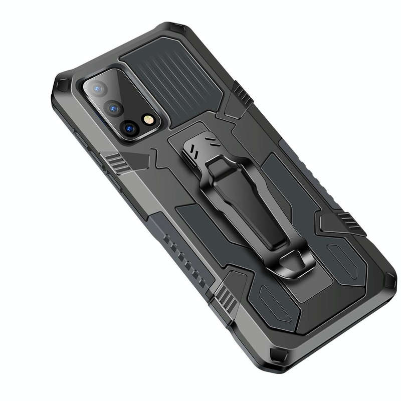 For OPPO A74 4G Armor Warrior Shockproof PC + TPU Protective Case(Gray)