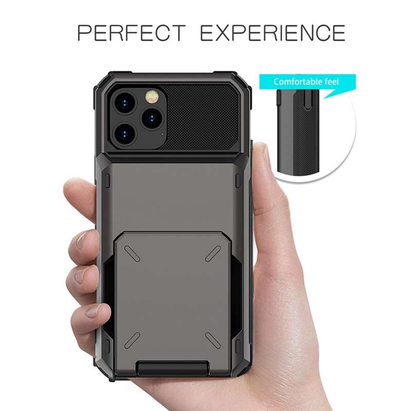 For iPhone 12 mini Scratch-Resistant Shockproof Heavy Duty Rugged Armor Protective Case with Card...