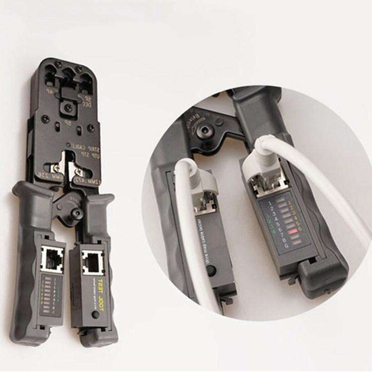 Multifunctional 4P8P6P Three-purpose Tester Ratchet Type Network Tool Squeeze Crimping Wire Netwo...