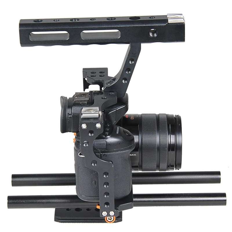 YELANGU YLG0904A-C Handle Video Camera Cage Stabilizer for Panasonic Lumix DMC-GH4 / Sony A7 & A7...
