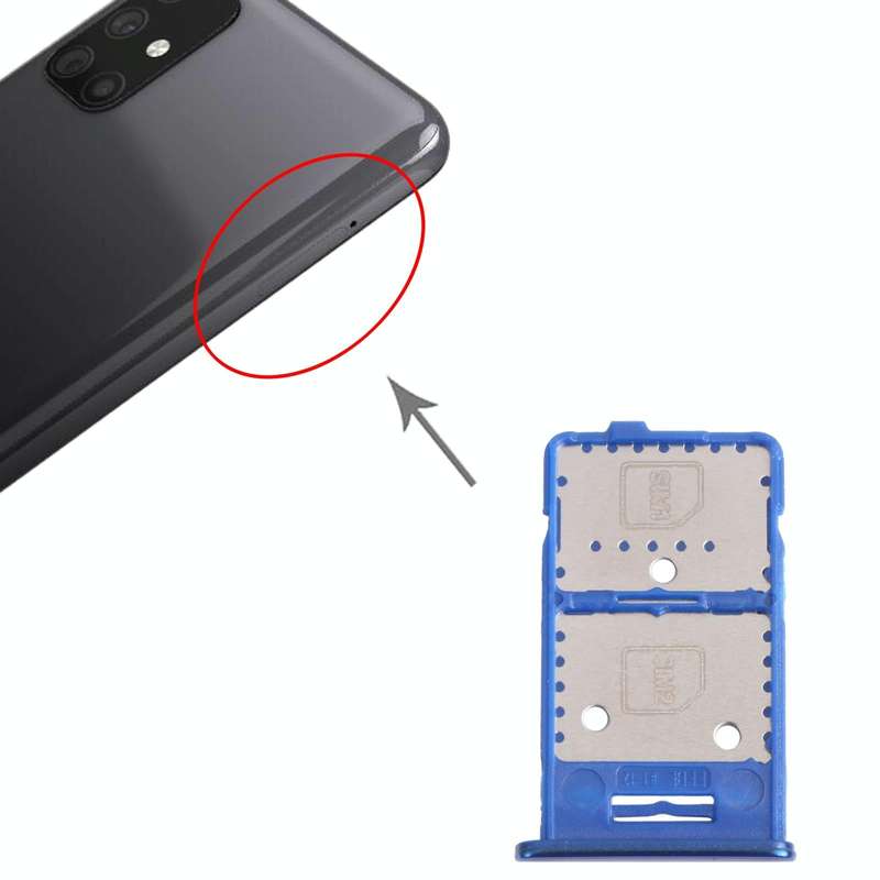 For Samsung Galaxy M31s SM-M317 SIM Card Tray + SIM Card Tray + Micro SD Card Tray (Blue)