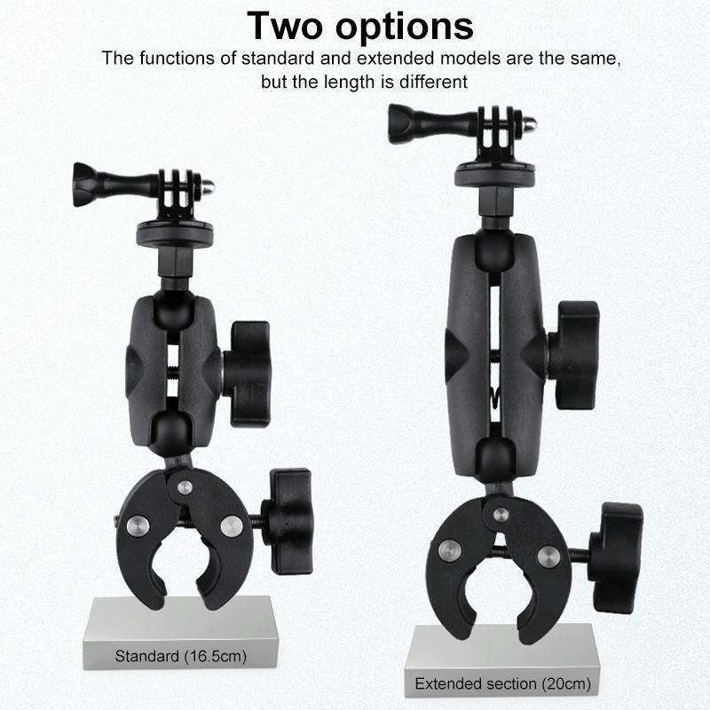 360 Rotation Adjustable Action Camera Bike Motorcycle Handlebar Holder(Black)