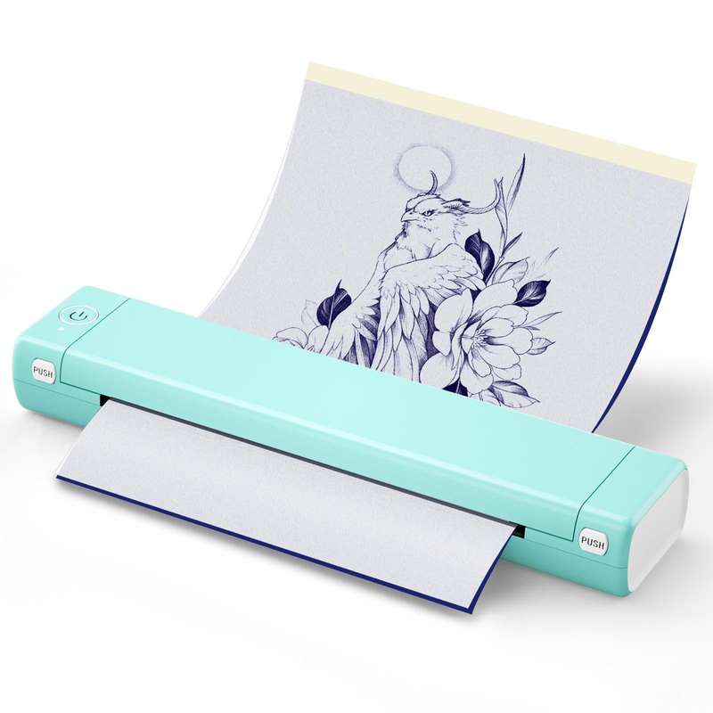M08F Bluetooth Wireless Handheld Portable Thermal Printer(Green Tattoo Version)
