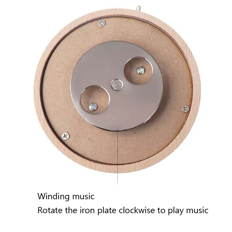 Girl Bedside Lamp Crystal Ball Wooden Base Music Box Charging Glow Rotating Night Light, Random M...