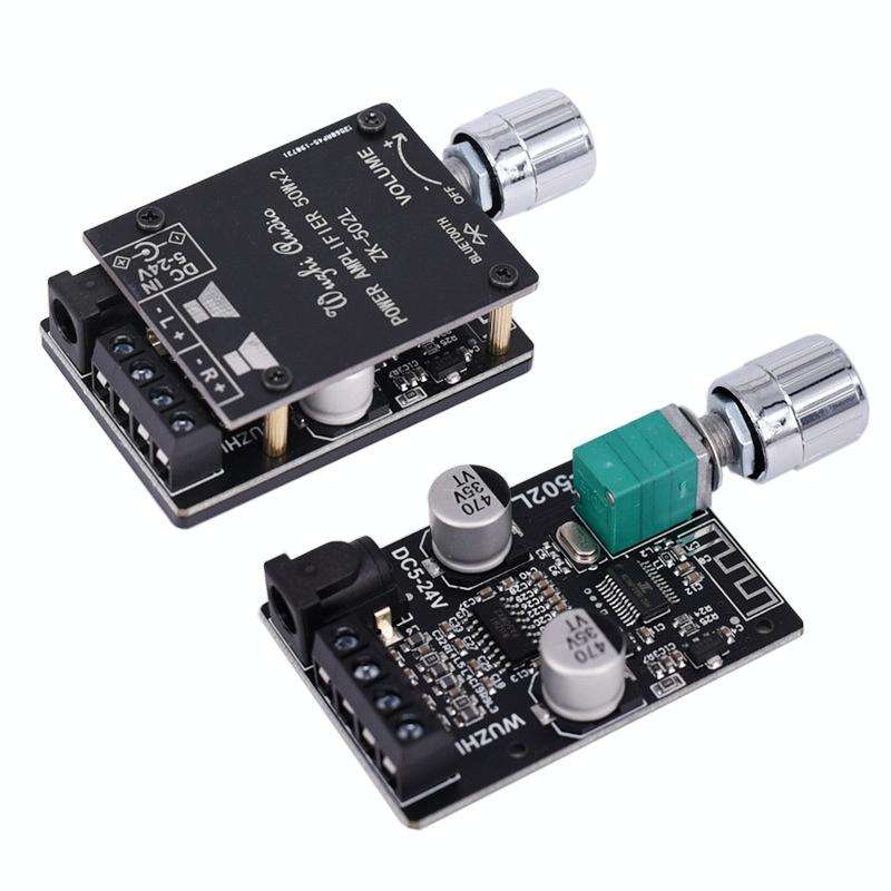 ZK-502L Bluetooth 5.0 12/24V Wireless Stereo Audio Digital Power Amplifier Board 50Wx2 Bluetooth ...