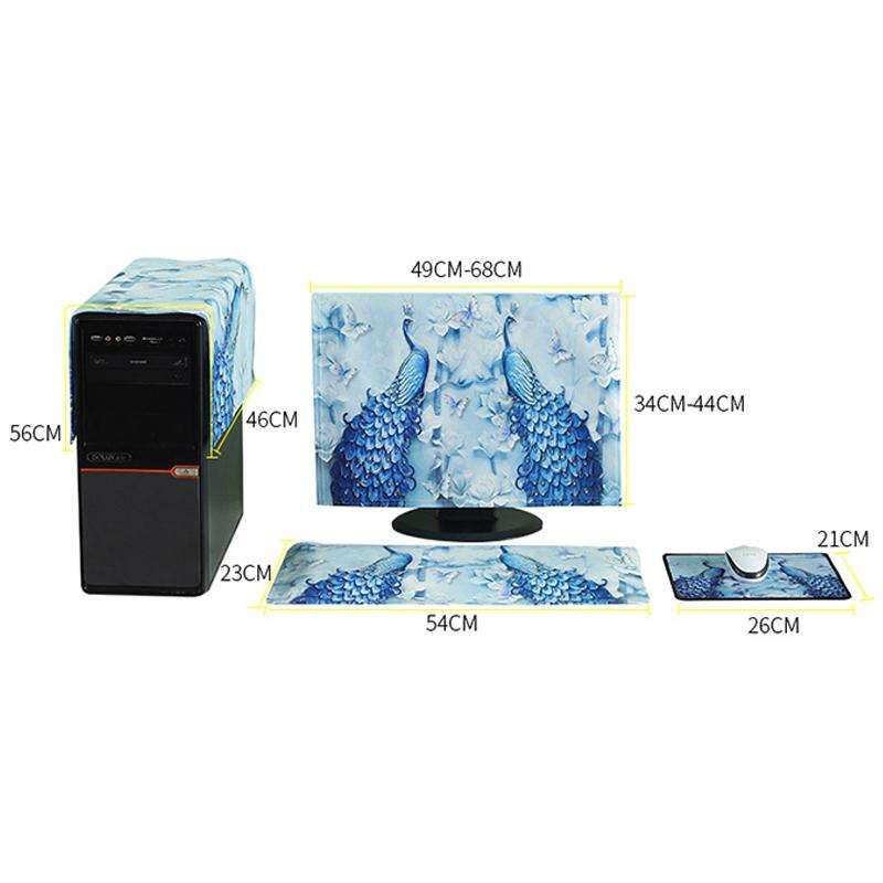 3 in 1 Simple Desktop Computer PC Dust Cover, Size:23-24 inch(Fascinating Flamingo)