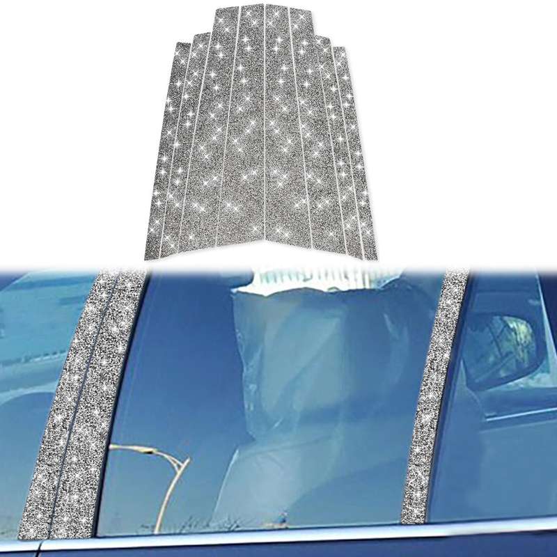 For BMW X5 E70 2008-2013 8pcs Car B-Pillar Diamond Decoration Sticker, Left and Right Drive