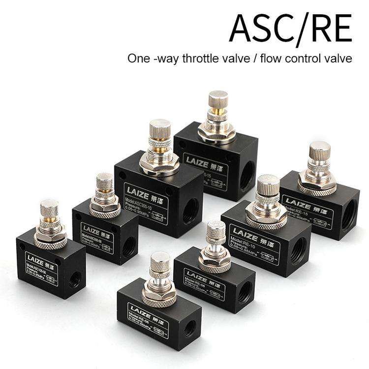 LAIZE Pneumatic Speed Regulating One-way Throttle Valve, Specification:RE-06 DN06mm