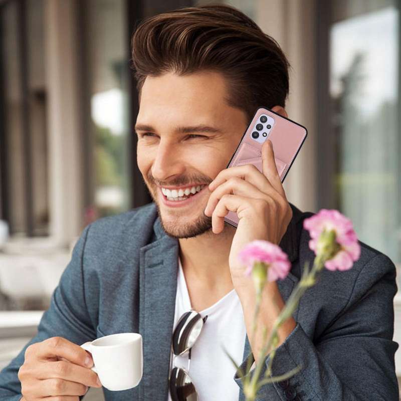 For Samsung Galaxy A32 5G Skin Feel PU + TPU + PC Back Cover Shockproof Case with Card Slots & Ho...