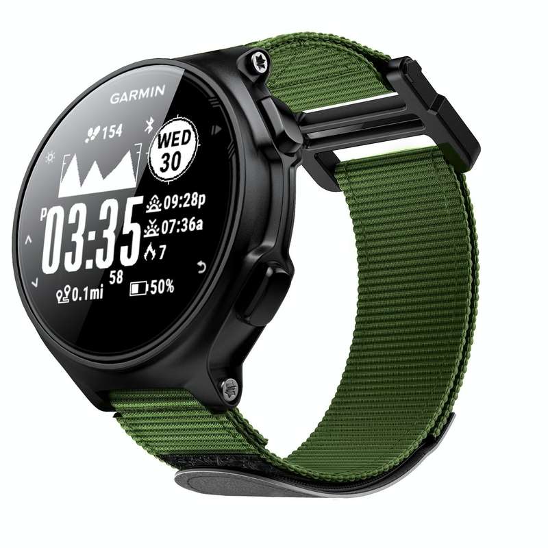 For Garmin Forerunner 735XT Hook And Loop Fastener Nylon Watch Band(Army Green)