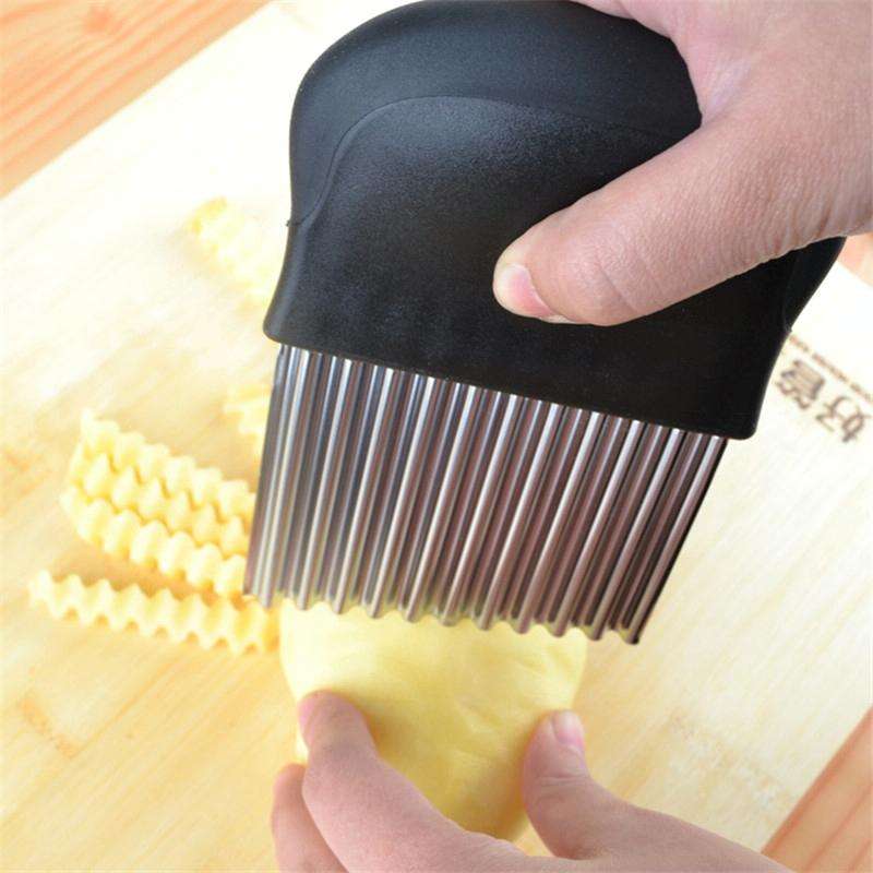 French Fries Cut Stainless Steel Saw Blade Serrated Cutter Fruit and Vegetable Tools Wave Knife K...