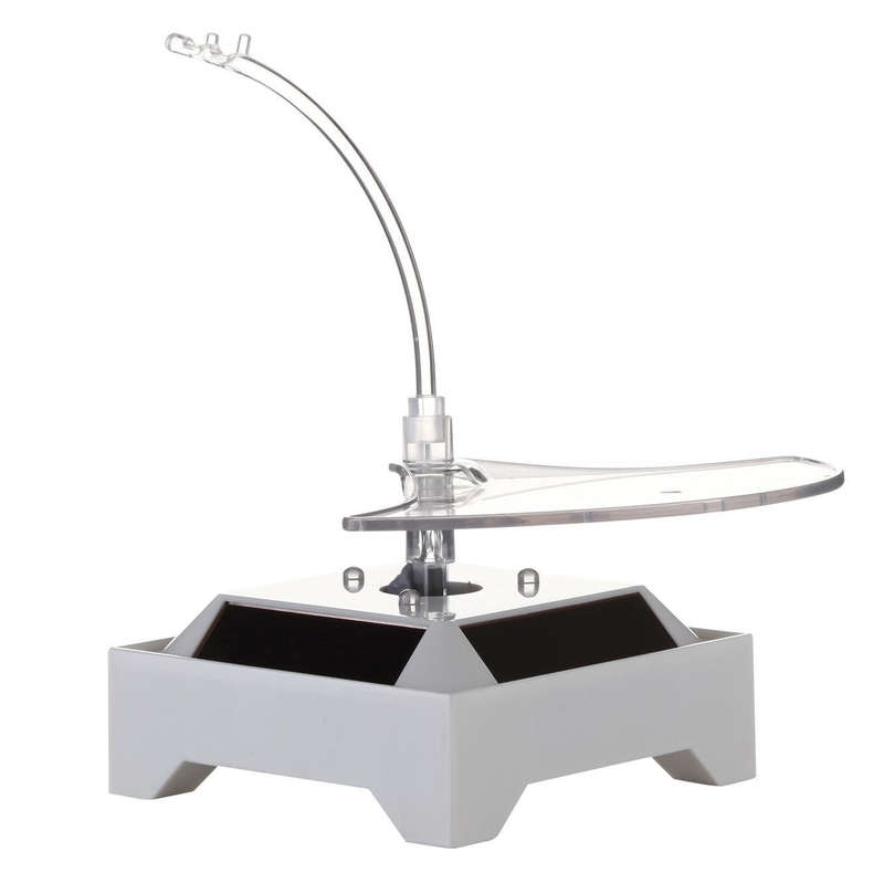 Solar 360 Degree Rotating Turntable Colorful Lights Glasses Display Stand(Black)