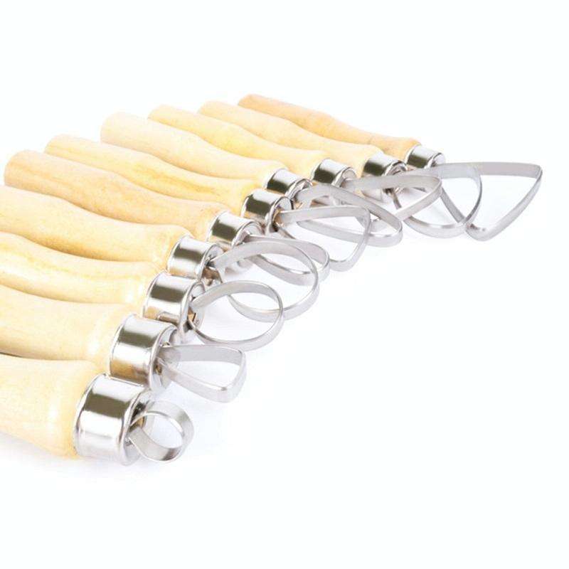 10pcs/set Art Pottery Clay Bulk Scraper Tools(Wood)