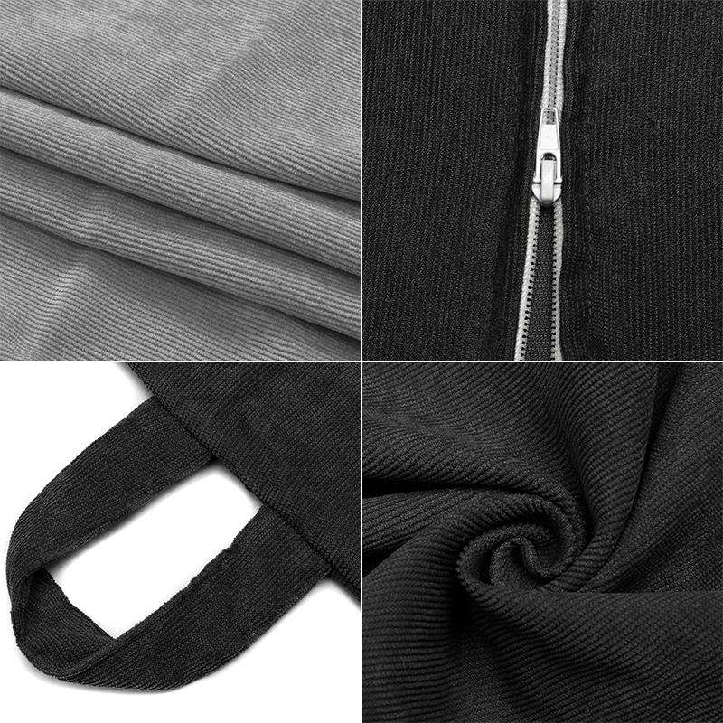 Corduroy Lazy Bean Bag Chair Sofa Cover, Size:85x110cm(Dark Green)