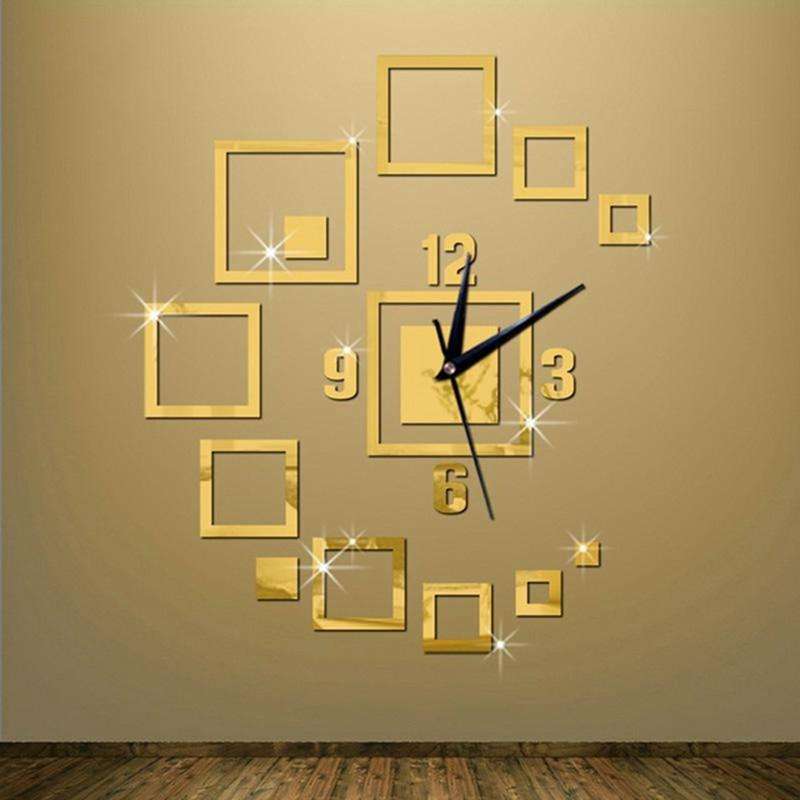 Wall Clocks Mirror 3D Stereo Acrylic Living Room Bedroom Decoration Wall Clock Fashion DIY Creati...