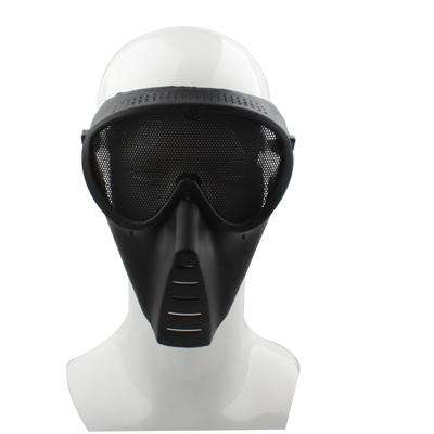 Plastic Full Face Guard Mask with Mesh Goggles for Outdoor Survival Airsoft Paintball Games(Black)