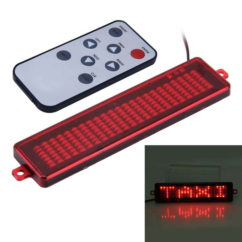 DC 12V Car LED Programmable Showcase Message Sign Scrolling Display Lighting Board with Remote Co...