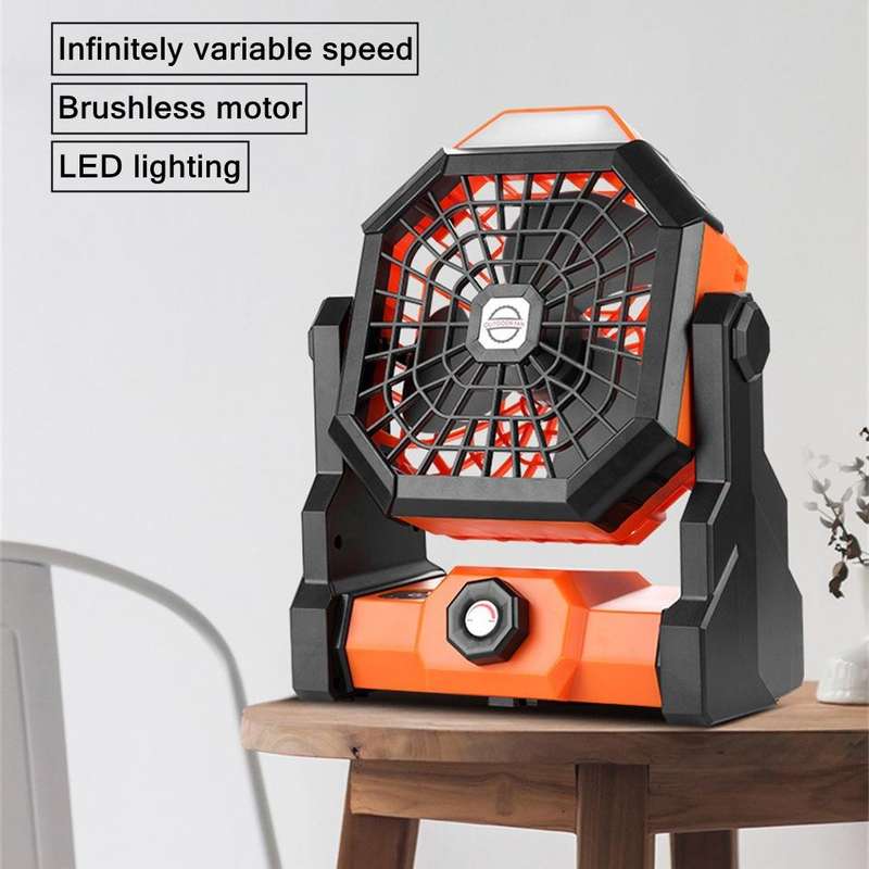 X3 Outdoor Portable Fan USB Charging Air Cooling Fan with LED Night Lamp (Green)
