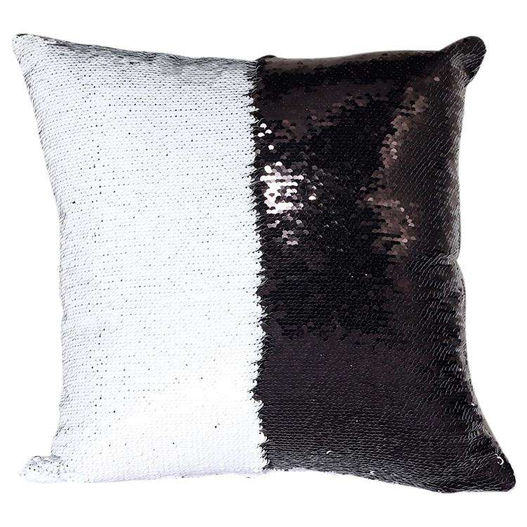DIY Two Tone Glitter Sequins Throw Pillow Case Reversible Sequin Magical Color Changing Pillow Co...