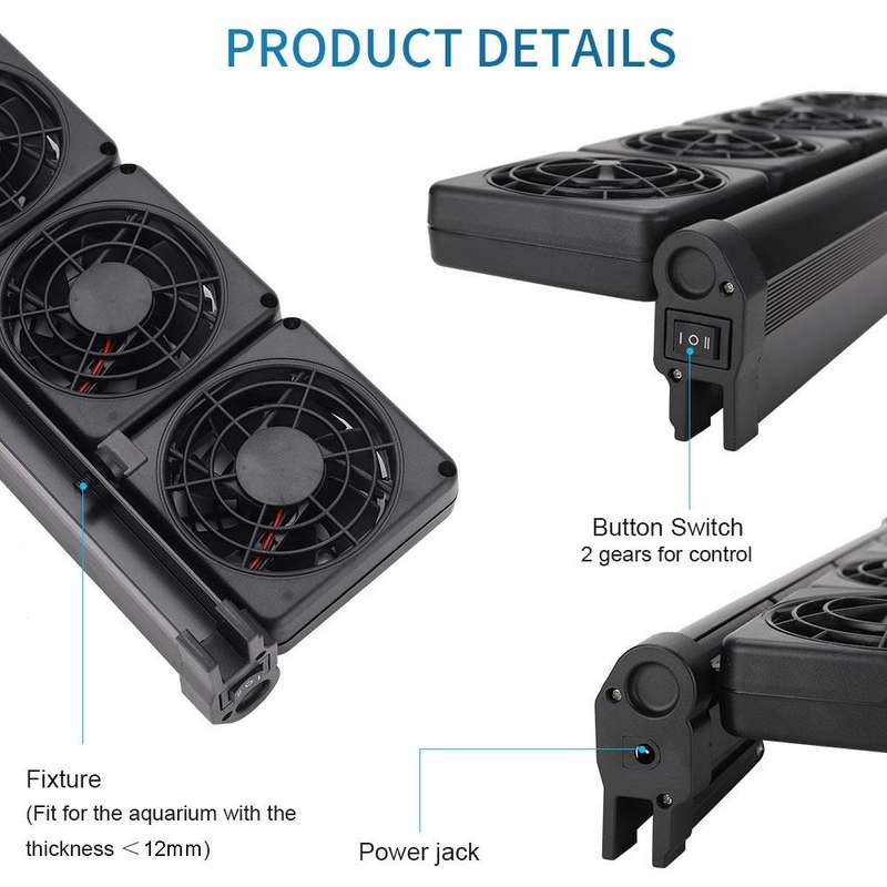 Fish Tank Cooling Fan Cooling Silent Aquarium Fan, Specification: 2 Head EU Plug