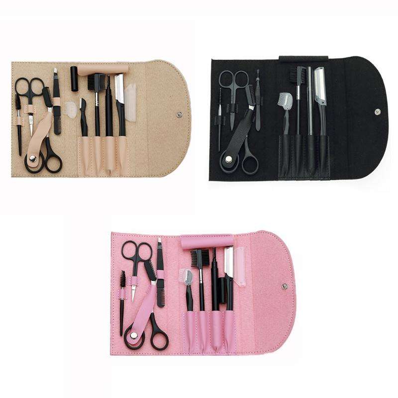 8 PCS/Set Eyebrow Trimming Beauty Tool(Khaki)