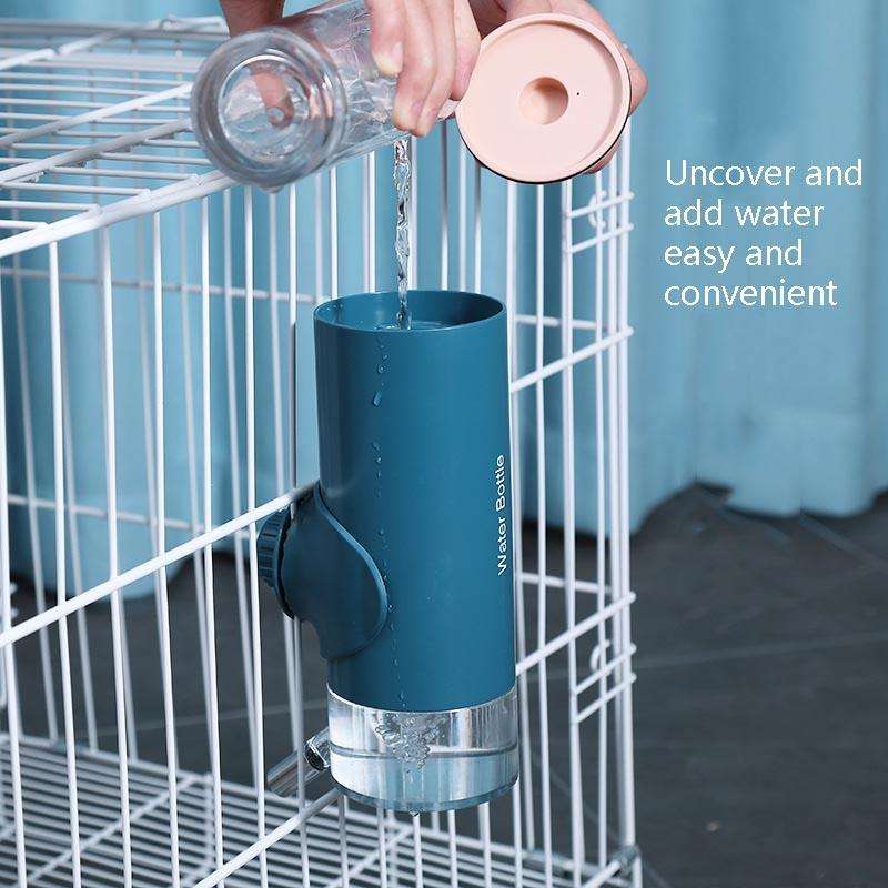 Pet Waterer Ball Feeder Hanging Dog Waterer Hanging Cage Pet Water Cup 500ML(Ivory White)
