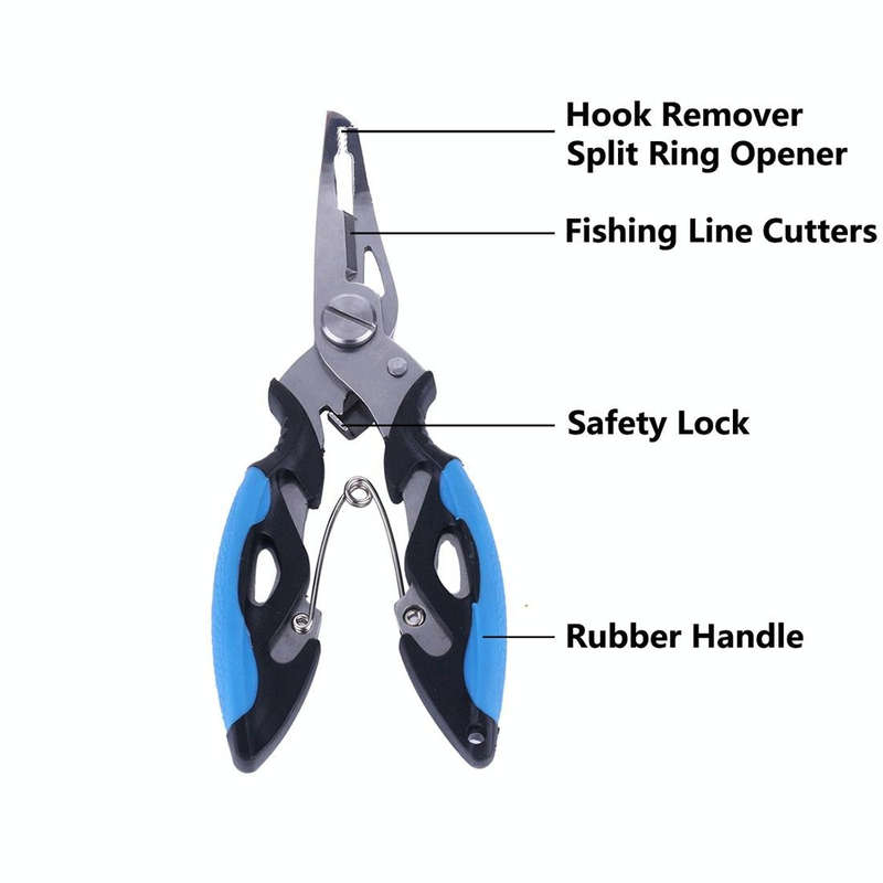 HENGJIA QT013 Multifunctional Stainless Steel Jaw Fishing Pliers Scissors Hook Removal Tool Line ...