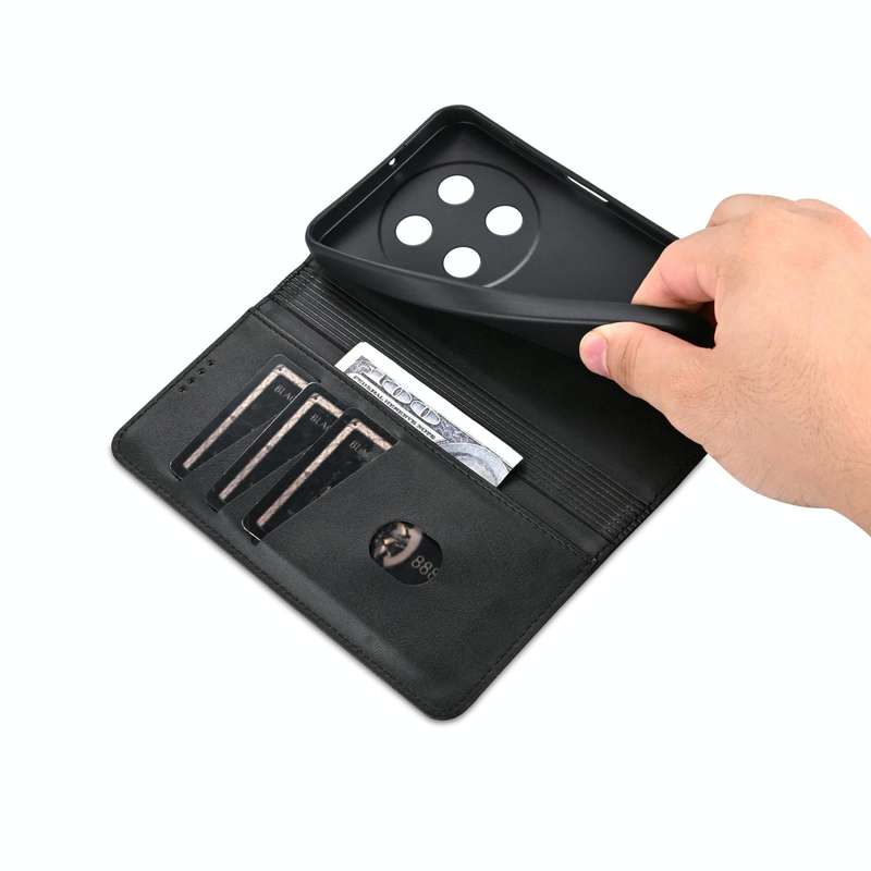For Huawei Enjoy 70 Pro/nova 12i AZNS Magnetic Calf Texture Flip Leather Phone Case(Black)