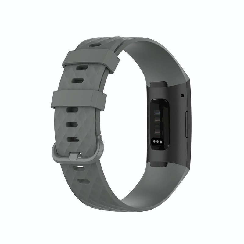 Color Buckle TPU Wrist Strap Watch Band for Fitbit Charge 4 / Charge 3 / Charge 3 SE, Size: L(Gray)