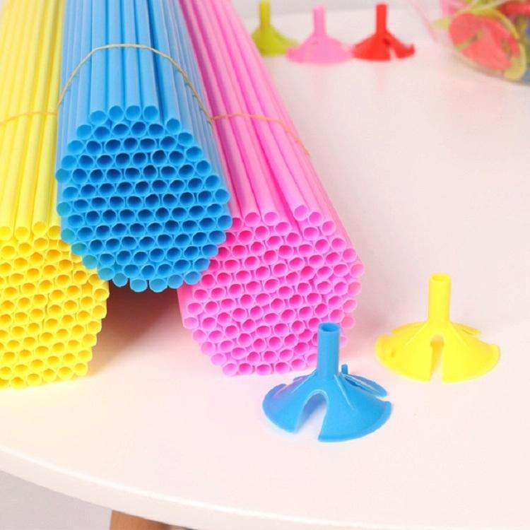 100 PCS Balloon Bracket with Plastic Rod Bracket Party Decoration Latex Balloon Stick, Size:Ballo...