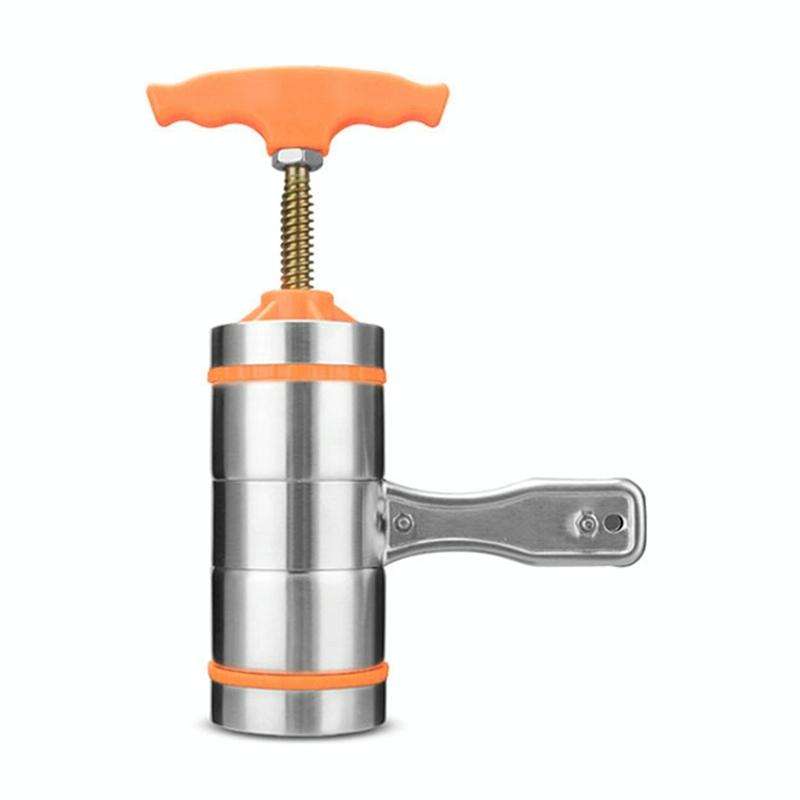 3 Molds Household Manually Small Stainless Steel Pressing Style Handhold Noodle Machine (Orange)
