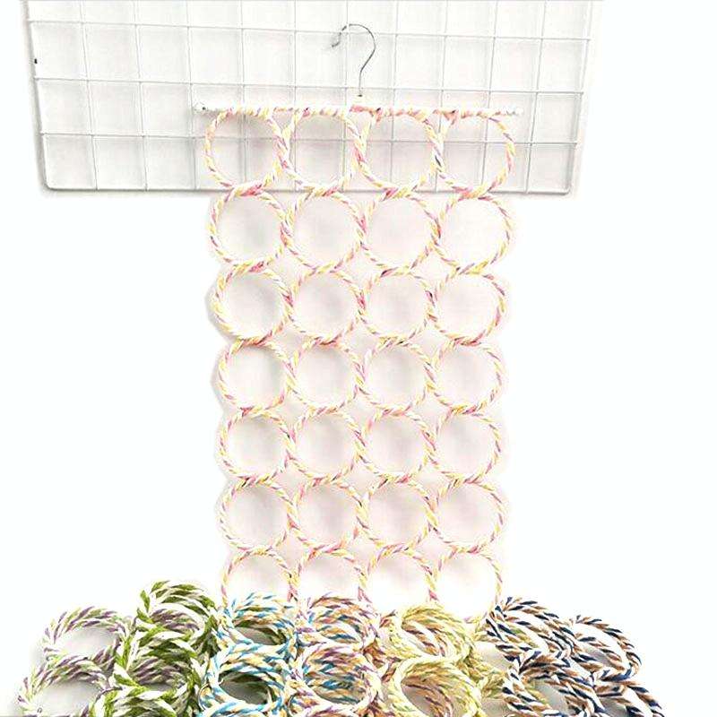 Multi-functional Foldable 28-ring Scarf Stand Random Color Delivery(Colorful)