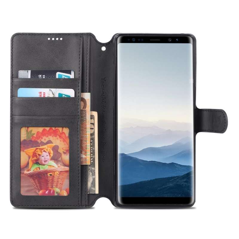For Galaxy Note 8 AZNS Calf Texture Magnetic Horizontal Flip PU Leather Case with Holder & Card S...