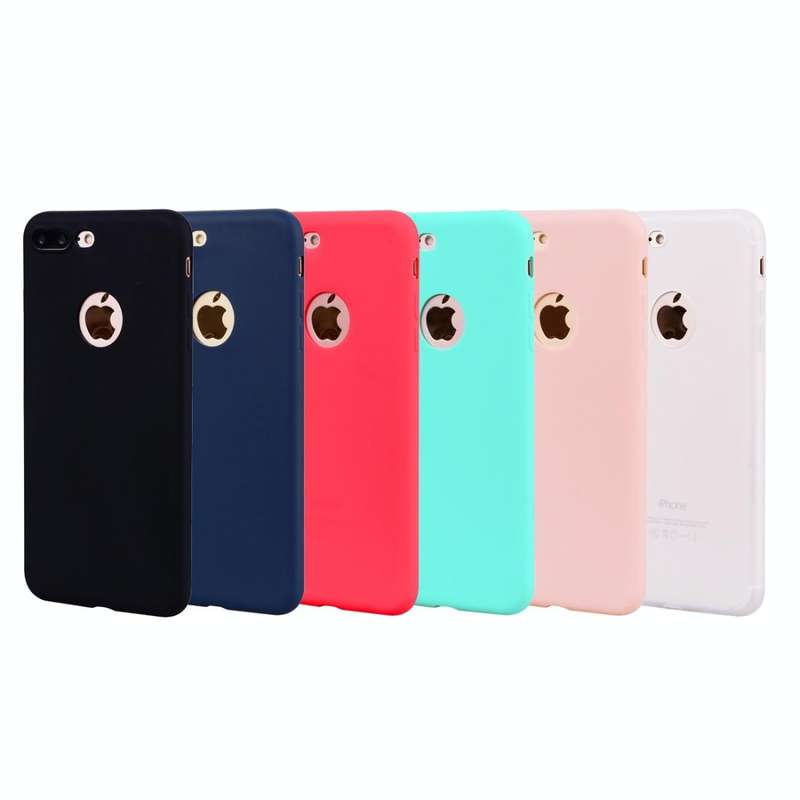 For iPhone 8 Plus / 7 Plus Candy Color TPU Case(White)