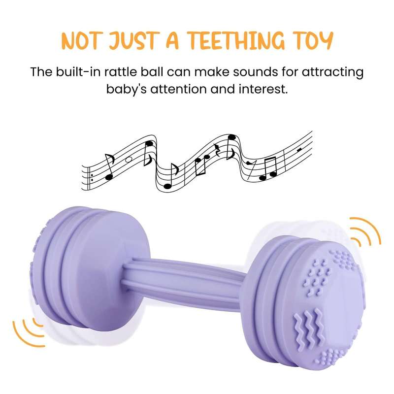 Baby Dumbbell Teething Toy Baby Comforting Puzzle Hand Rattle(Black)