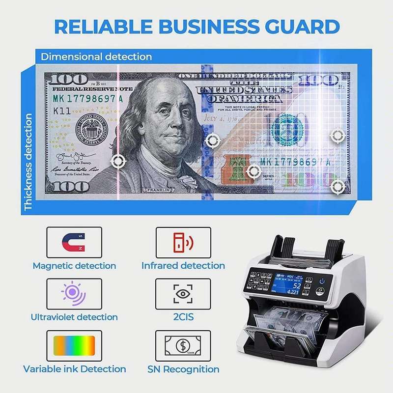 AL-920 Dual CIS Image Multi-Currency Vertical Currency Counter, Specifications:AU Plug