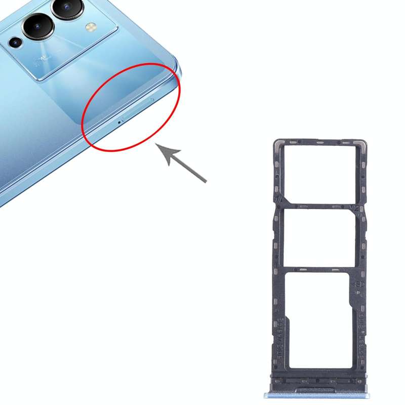For Infinix Note 12 4G X663 SIM Card Tray + SIM Card Tray + Micro SD Card Tray (Blue)