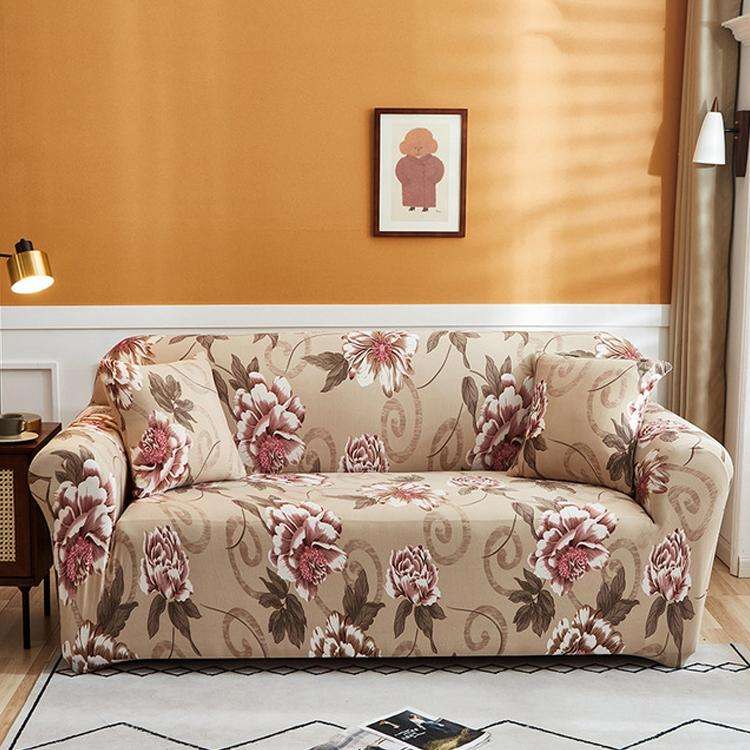 Double Seat Full Coverage Elastic Non-slip Sofa Cover(Flowers Bloom)